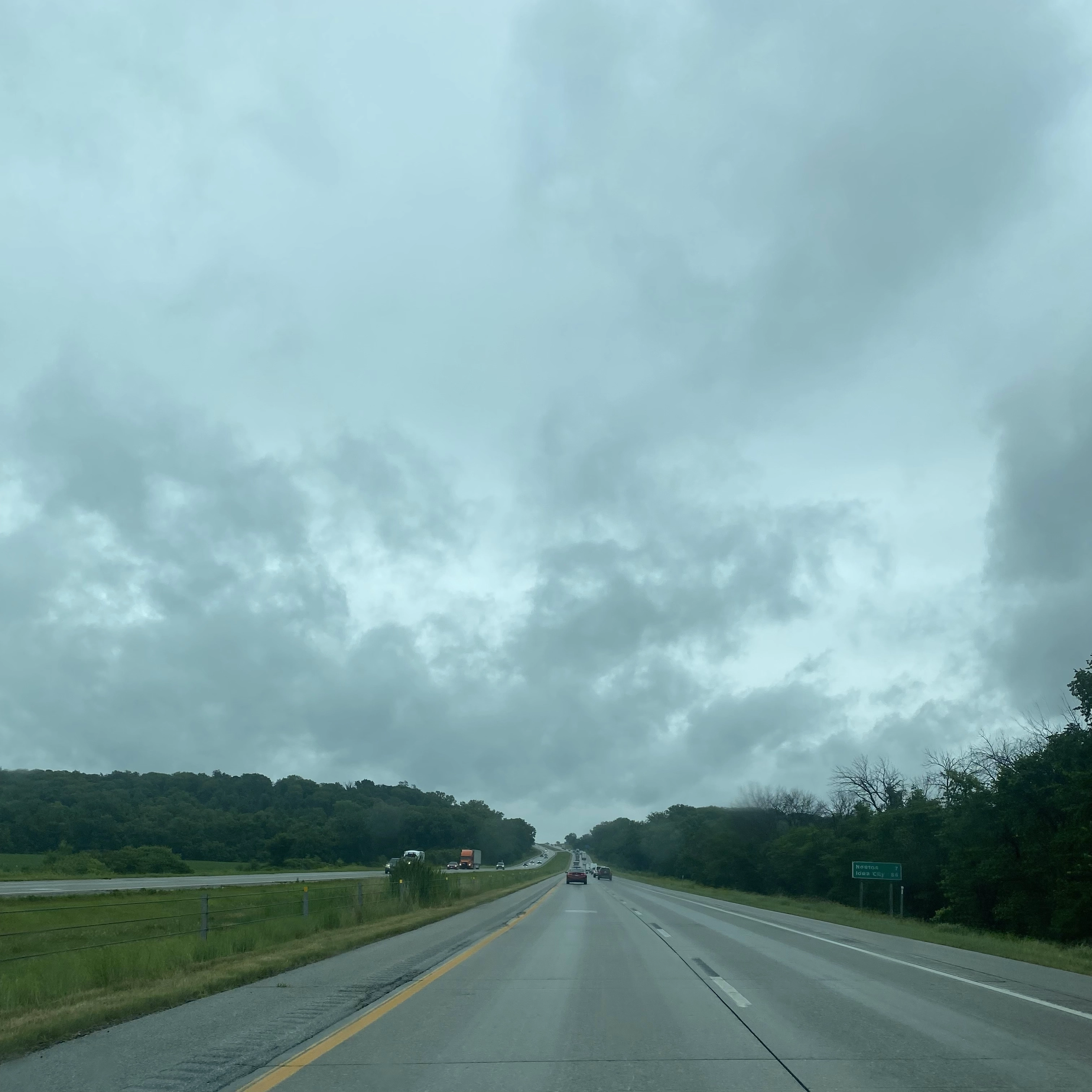 Interstate 80 on a cloudy day.